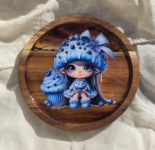 Mini plateau bois Fille cupcake