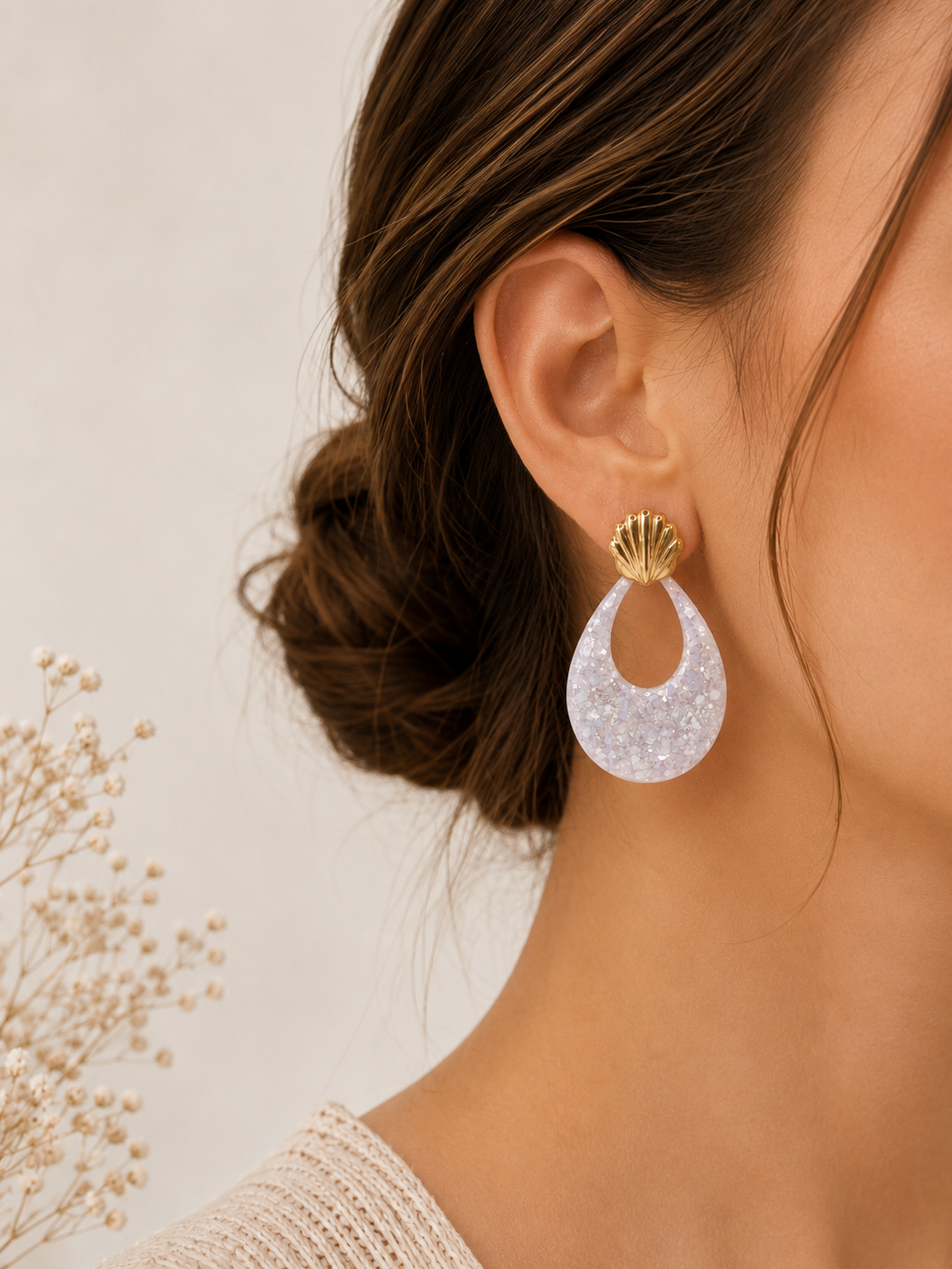 Boucles réversibles fleuries