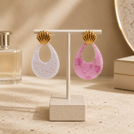 Boucles réversibles fleuries